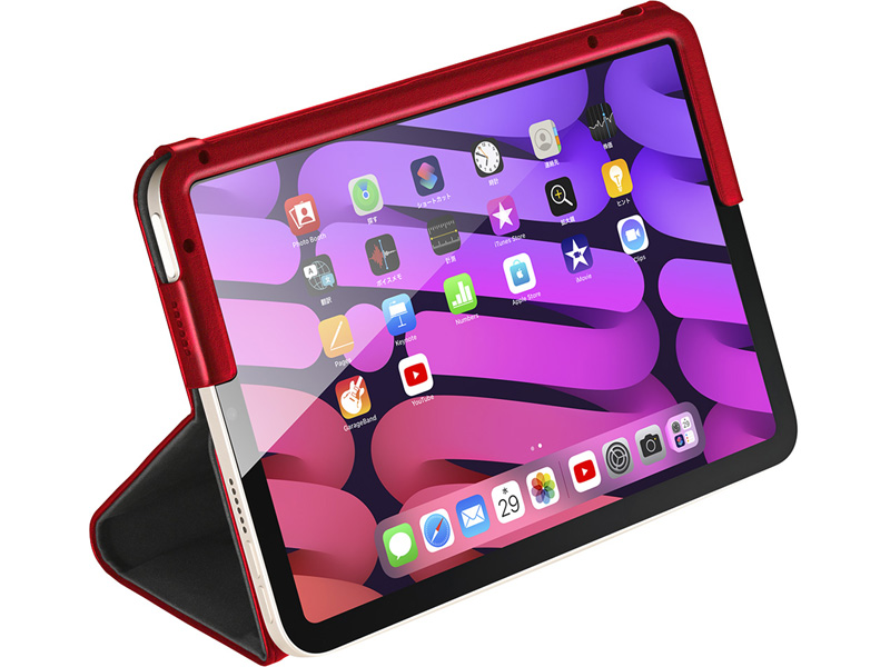 第6世代iPad mini マルチアングルレザーケース レッド
