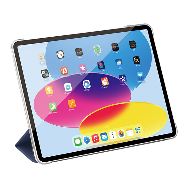 iPad10.9用 ハイブリッドレザーケース ブルー