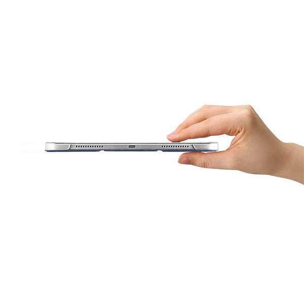 iPad10.9用 ハイブリッドレザーケース ブルー