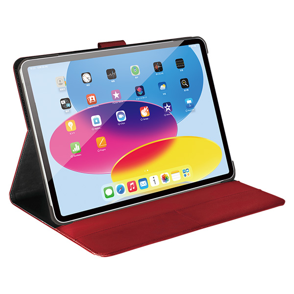 iPad10.9用 2アングルレザーケース レッド