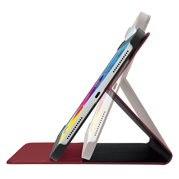 iPad10.9用 2アングルレザーケース レッド