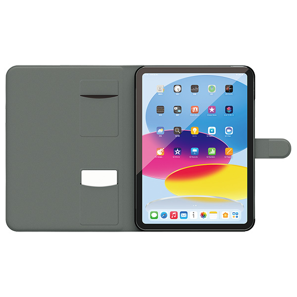 iPad10.9用フリーアングルレザーケース ブラック