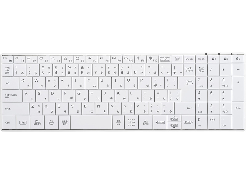 Bluetooth5.0対応 コンパクトキーボード ホワイト