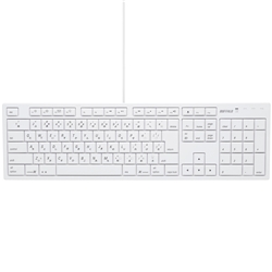 フルキーボード USB接続 パンタグラフ Macモデル ホワイト