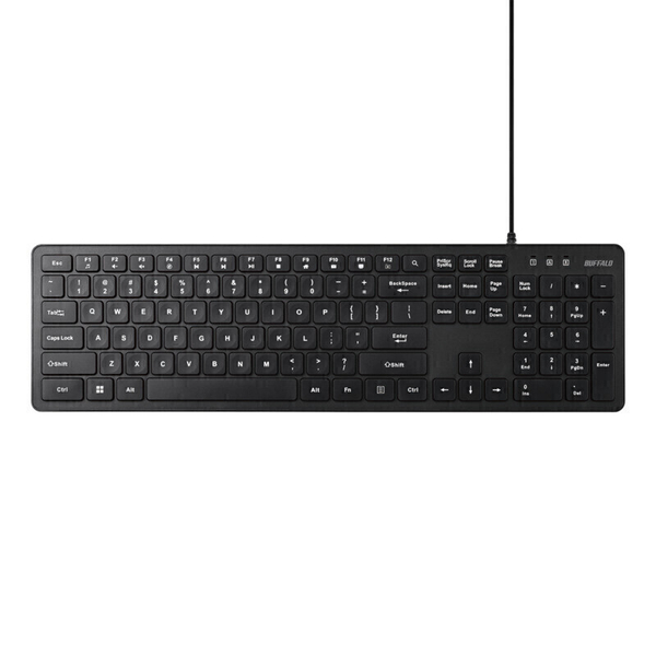 USB接続 有線英字配列キーボード ブラック