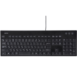 USB接続 有線スタンダードキーボード 丸洗い対応モデル ブラック