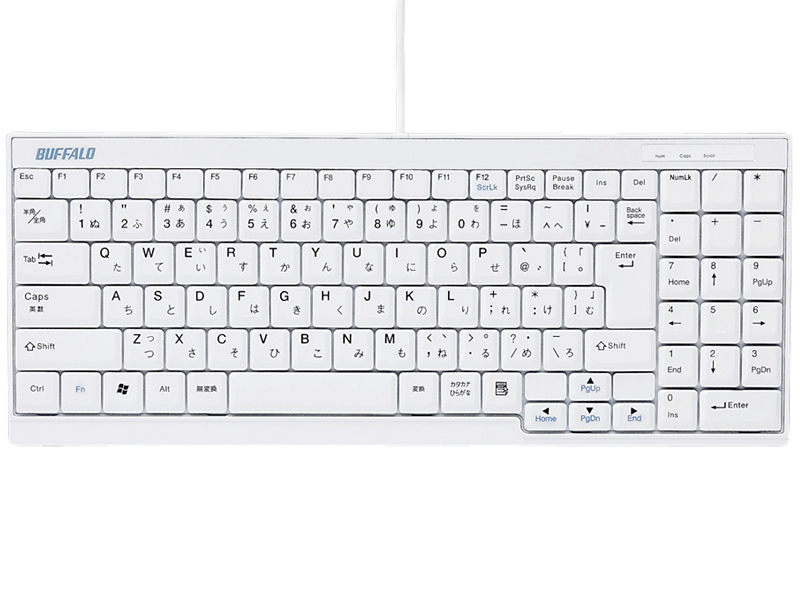 USB接続 有線スリムキーボード ホワイト