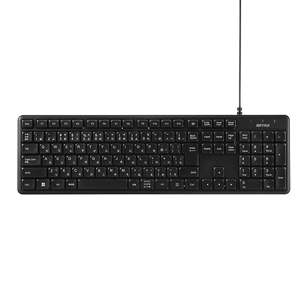 有線 静音 フルキーボード 日本語 ブラック