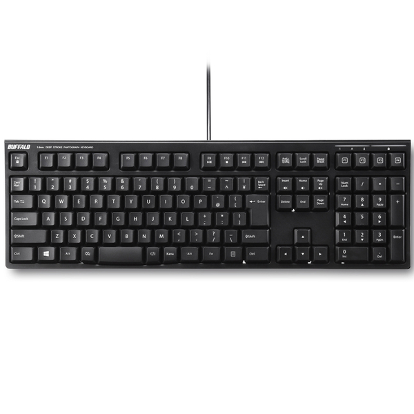 USB接続 有線ディープストロークパンタグラフキーボード ブラック