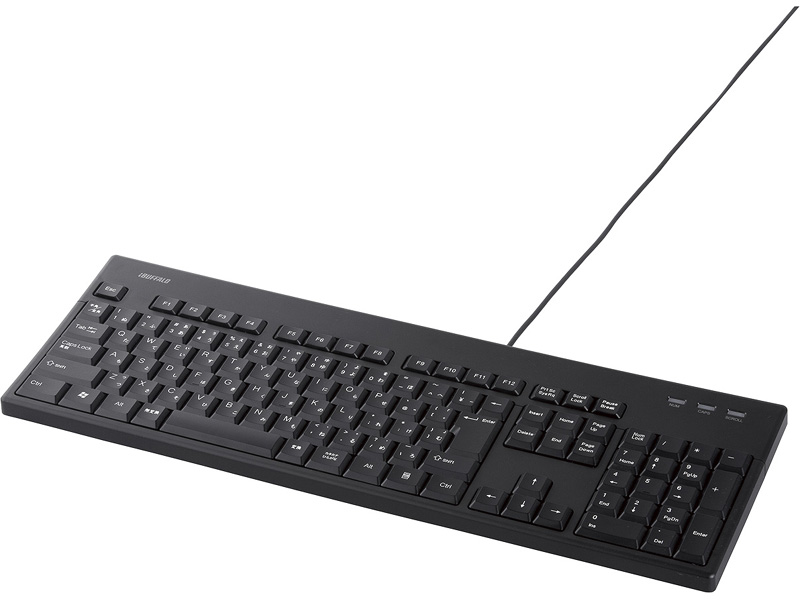有線フルキーボード 防水防塵抗菌仕様 ブラック