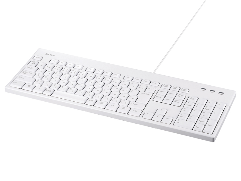 有線フルキーボード 抗菌仕様・防水防塵キーボード ホワイト