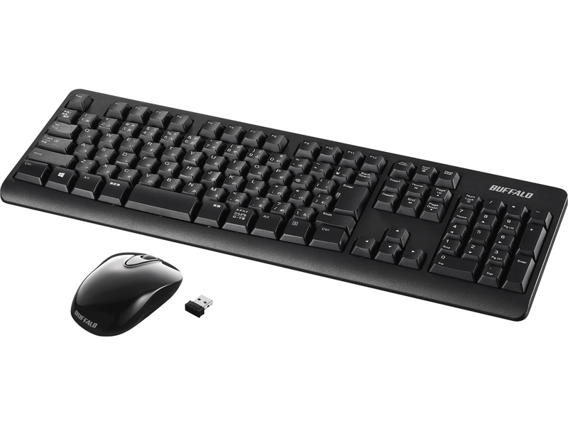 無線2.4GHz フルキーボード 静音マウスセット ブラック