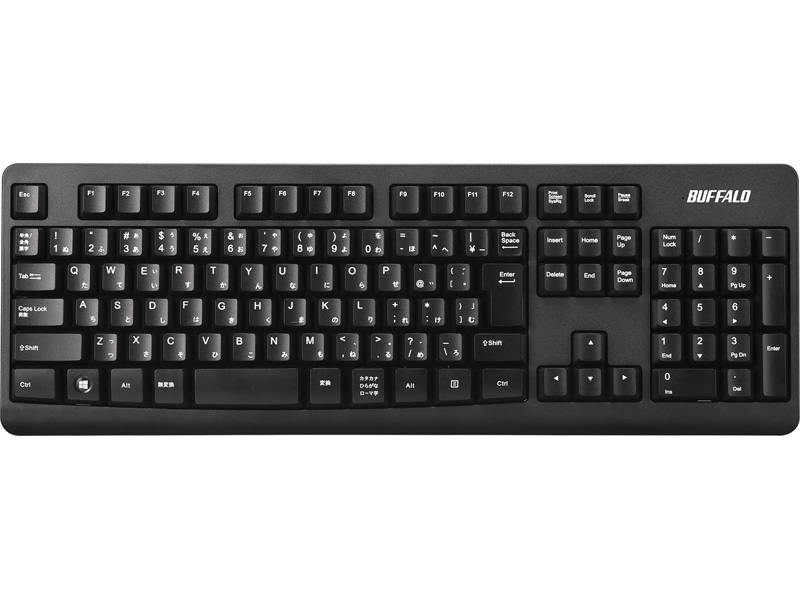 無線2.4GHz フルキーボード 静音マウスセット ブラック