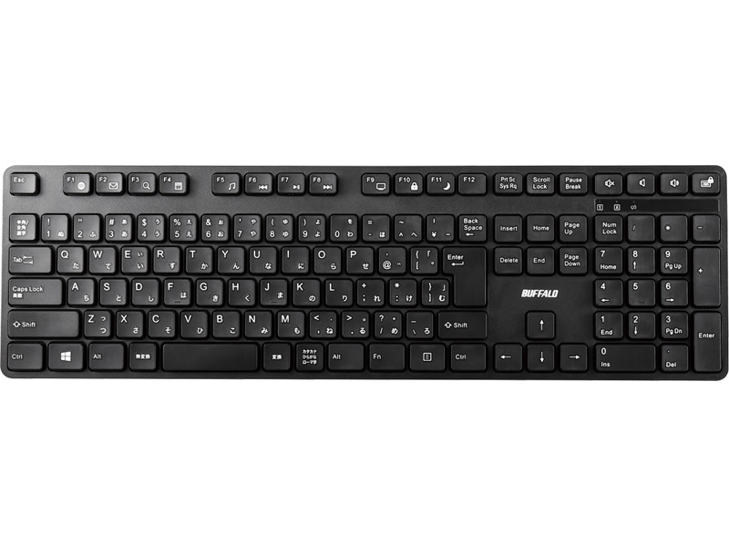無線2.4GHz 静音設計 フルキーボード 日本語配列 ブラック