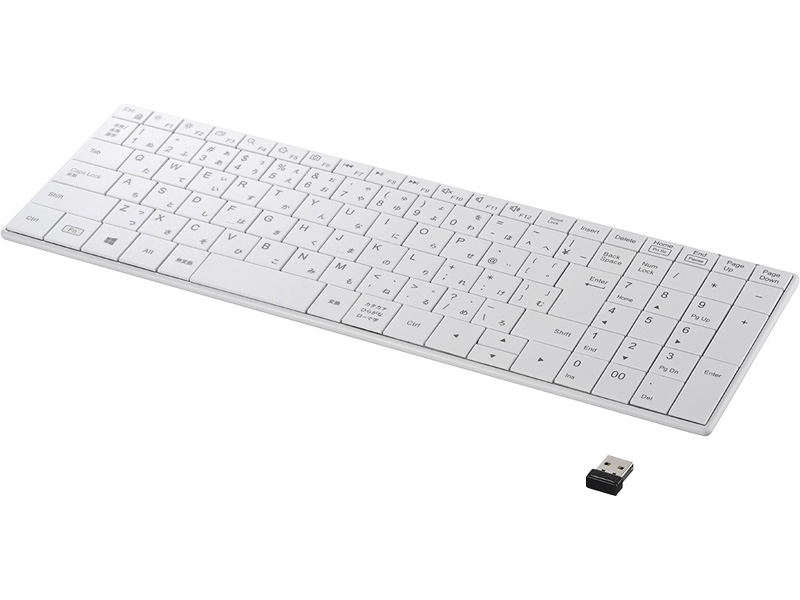 2.4GHz無線 コンパクトキーボード ホワイト