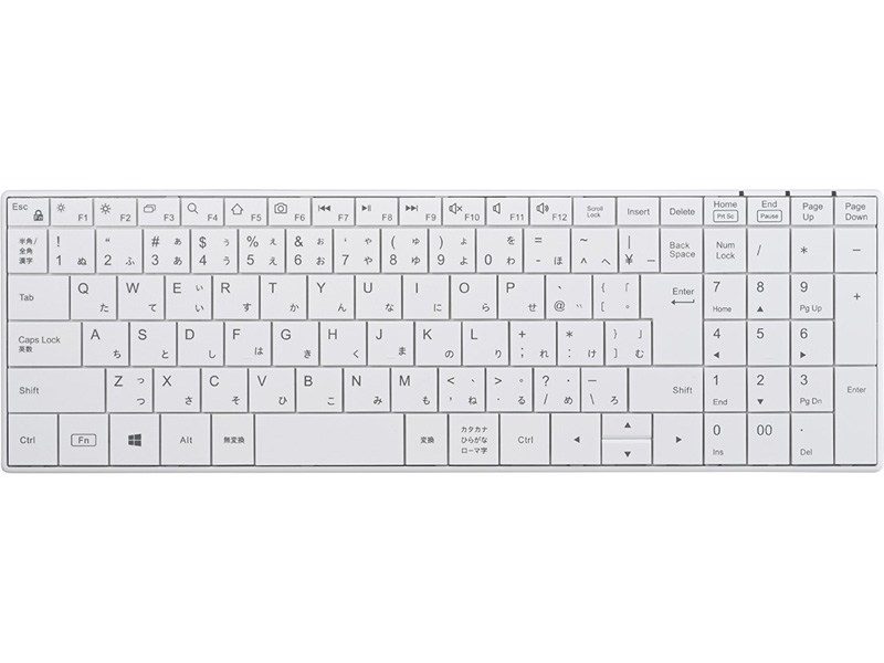 2.4GHz無線 コンパクトキーボード ホワイト