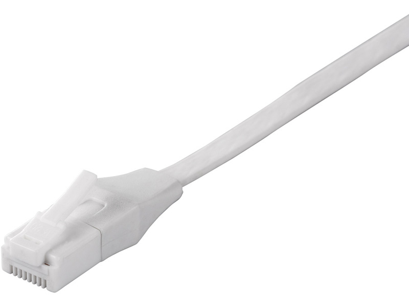 Cat6A ツメの折れないLANケーブル フラット ストレート 1m ホワイト