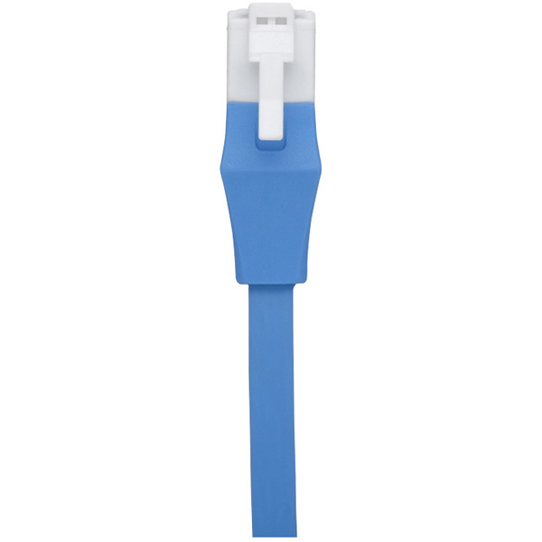 Cat6A ツメの折れないLANケーブル フラット ストレート 1.5m ブルー