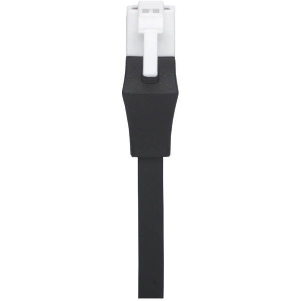 Cat6 ツメの折れないLANケーブル フラット ストレート 20m ブラック