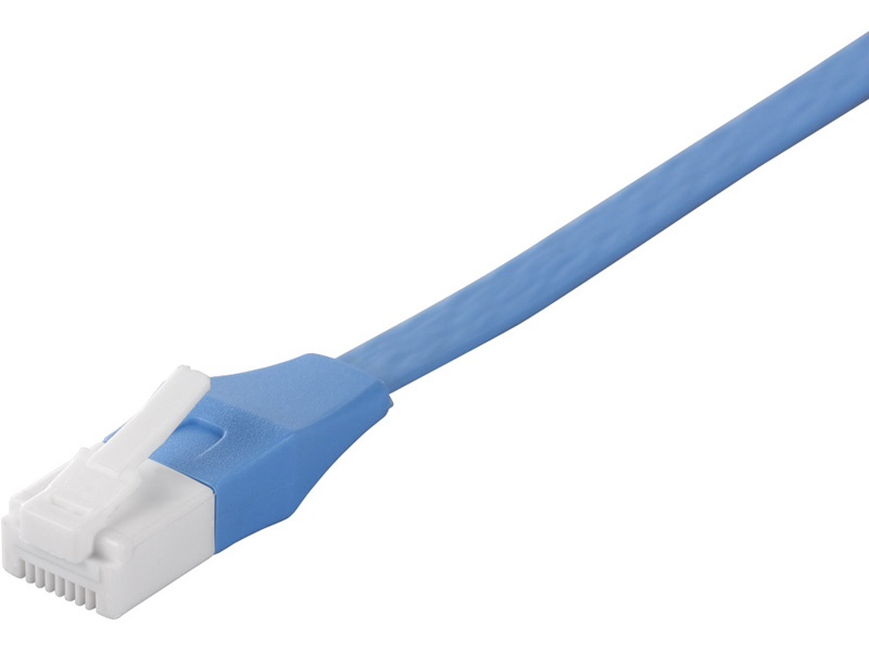 Cat6 ツメの折れないLANケーブル フラット ストレート 20m ブルー