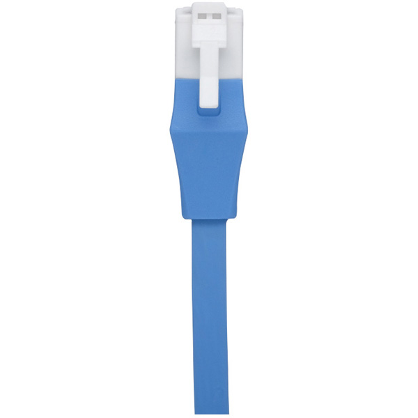 Cat6 ツメの折れないLANケーブル フラット ストレート 20m ブルー