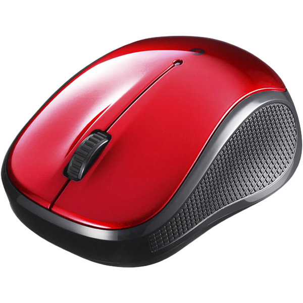 Bluetooth3.0対応 BlueLED光学式マウス 静音/3ボタン レッド
