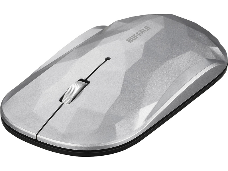 薄型 3ボタン Bluetooth BlueLEDマウス ジオメトリー シルバー