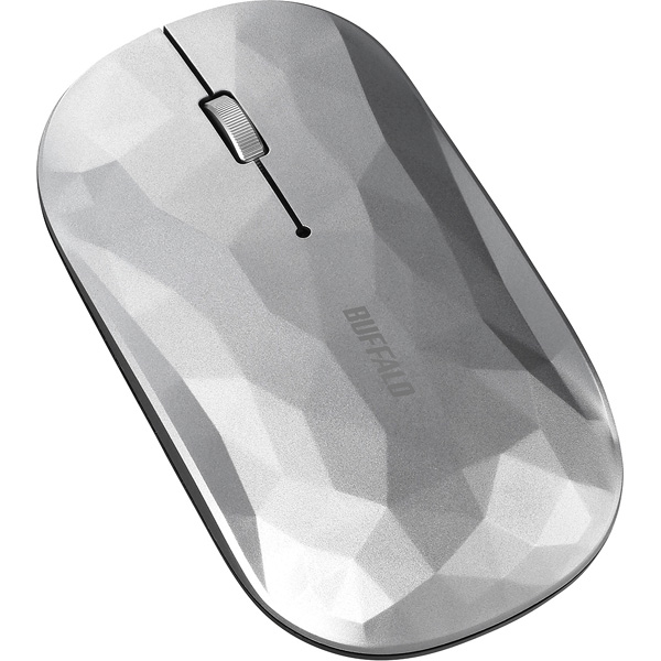 薄型 3ボタン Bluetooth BlueLEDマウス ジオメトリー シルバー