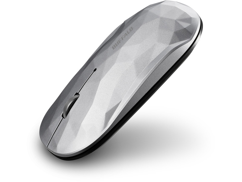 薄型 3ボタン Bluetooth BlueLEDマウス ジオメトリー シルバー