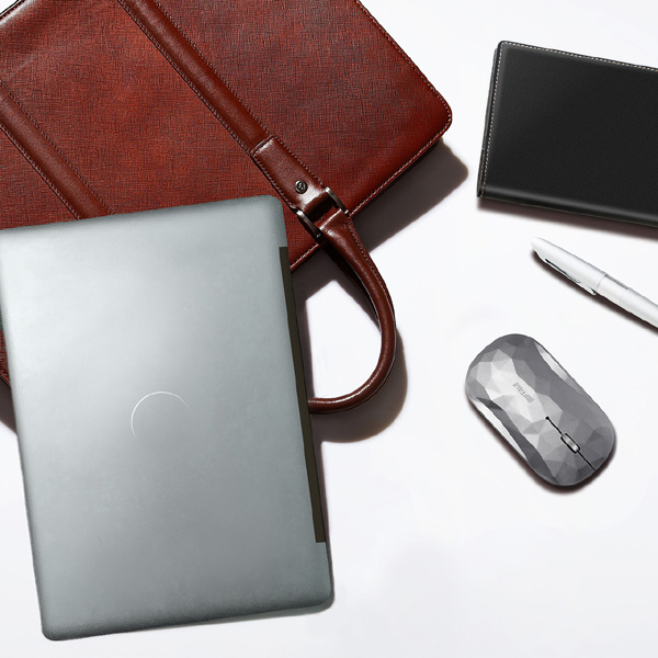 薄型 3ボタン Bluetooth BlueLEDマウス ジオメトリー シルバー