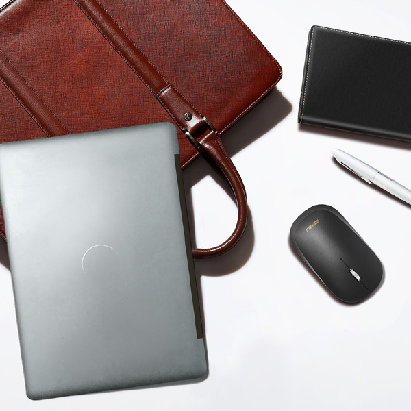 薄型 3ボタン Bluetooth BlueLEDマウス ノーマル ブラック