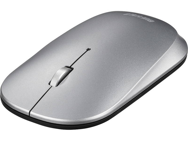 薄型 3ボタン Bluetooth BlueLEDマウス ノーマル シルバー