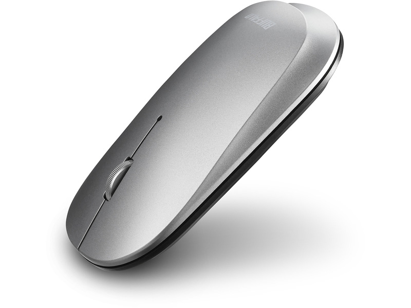 薄型 3ボタン Bluetooth BlueLEDマウス ノーマル シルバー