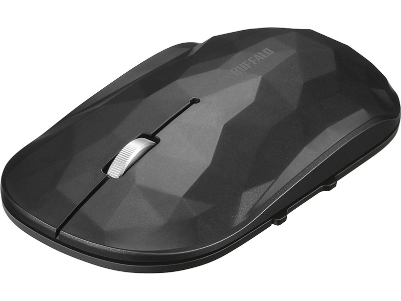 薄型 5ボタン Bluetooth BlueLEDマウス ジオメトリー ブラック