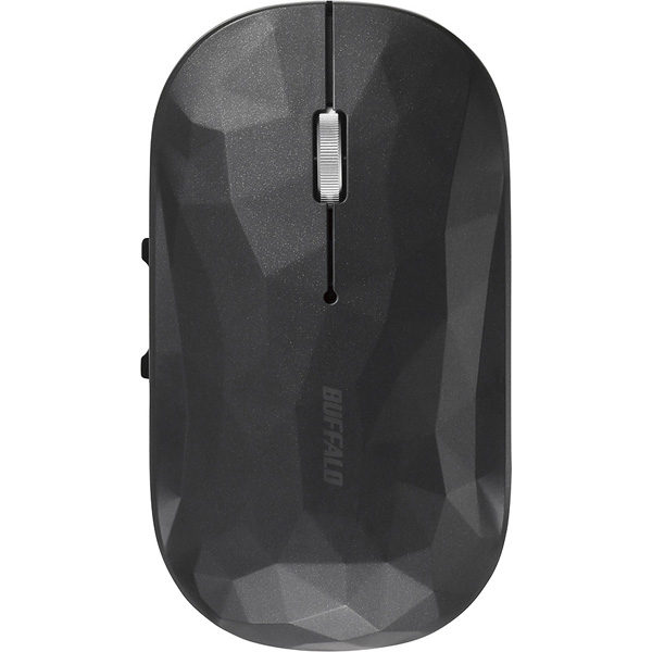 薄型 5ボタン Bluetooth BlueLEDマウス ジオメトリー ブラック