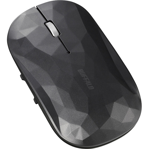 薄型 5ボタン Bluetooth BlueLEDマウス ジオメトリー ブラック