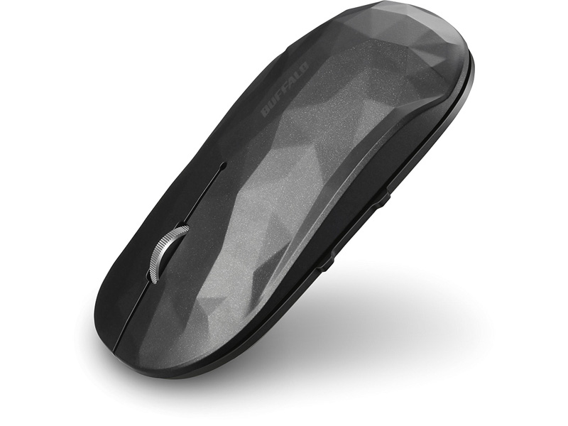 薄型 5ボタン Bluetooth BlueLEDマウス ジオメトリー ブラック