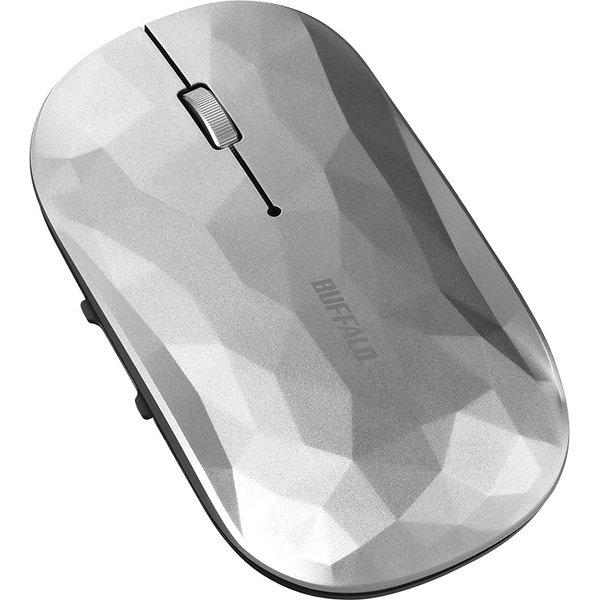 薄型 5ボタン Bluetooth BlueLEDマウス ジオメトリー シルバー