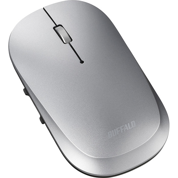 薄型 5ボタン Bluetooth BlueLEDマウス ノーマル シルバー