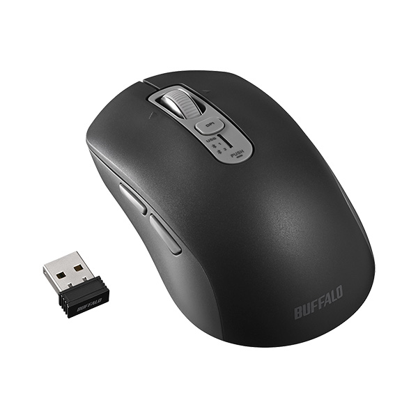 Bluetooth・無線両対応 高速スクロールホイール搭載マウス ブラック