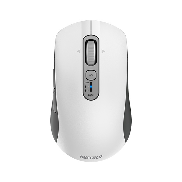 Bluetooth・無線両対応 高速スクロールホイール搭載マウス ホワイト