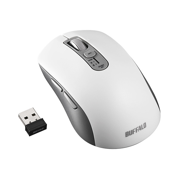 Bluetooth・無線両対応 高速スクロールホイール搭載マウス ホワイト