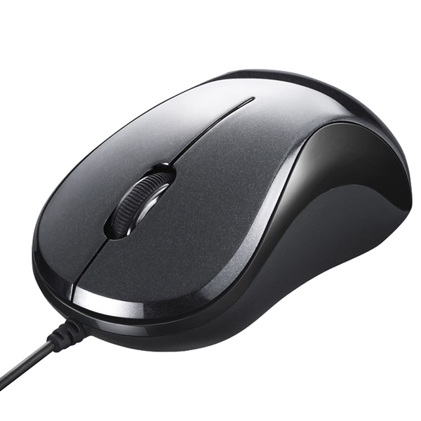 有線 BlueLED光学式マウス 静音/3ボタン ブラック