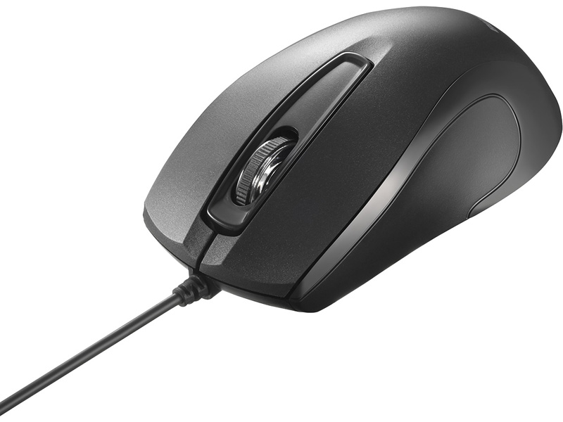 3ボタン 有線 BlueLED 高耐久 抗菌 マウス ブラック