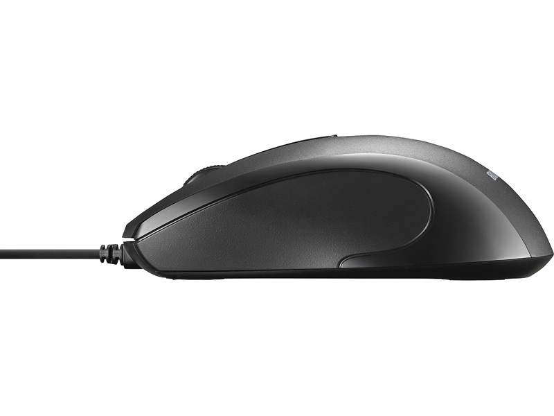 3ボタン 有線 BlueLED 高耐久 抗菌 マウス ブラック