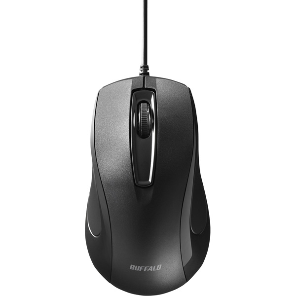 3ボタン 有線 BlueLED 高耐久 抗菌 マウス ブラック