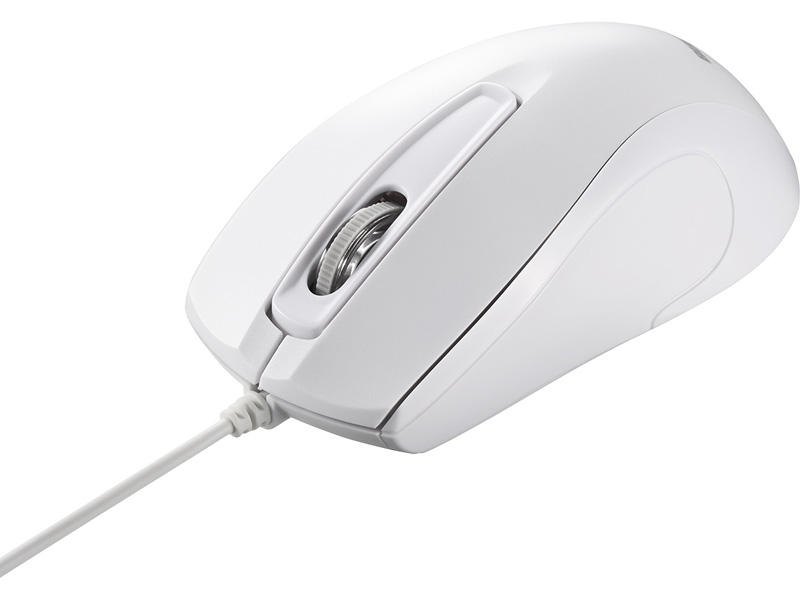 3ボタン 有線 BlueLED 高耐久 抗菌 マウス ホワイト