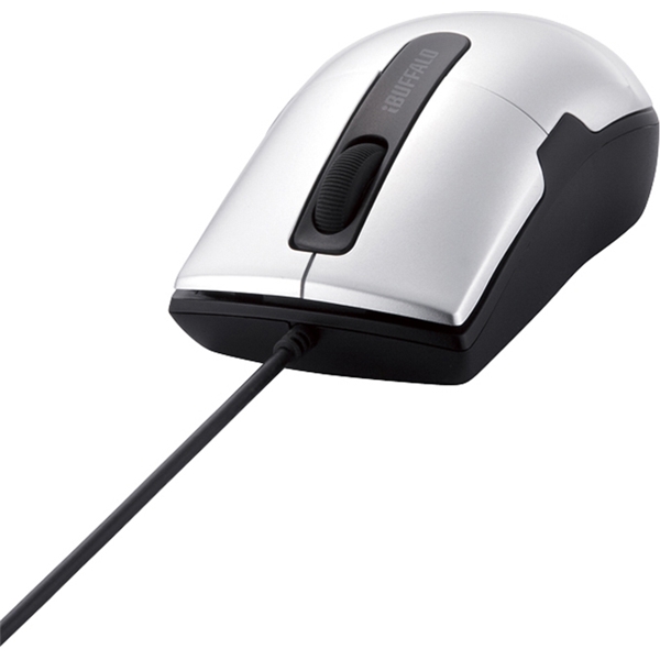 有線BlueLEDマウス 静音/3ボタン Sサイズ シルバー