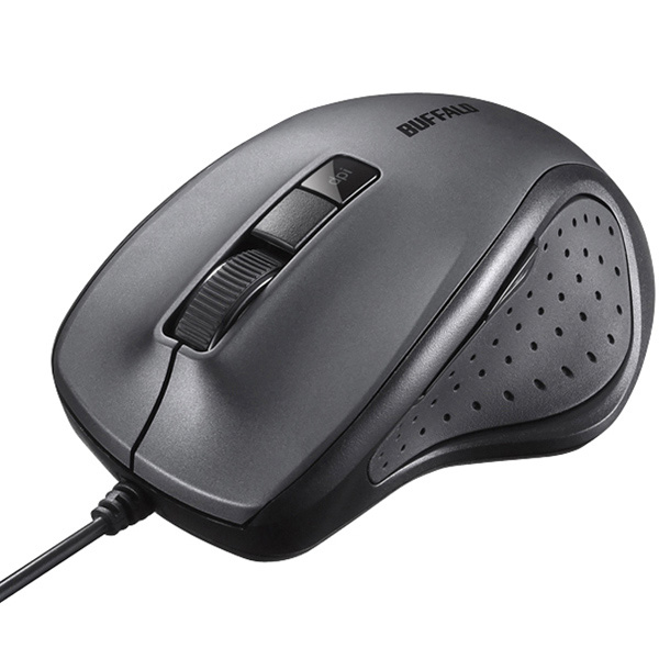 有線BlueLED光学式マウス 静音/5ボタン/DPI切り替えボタン ブラック