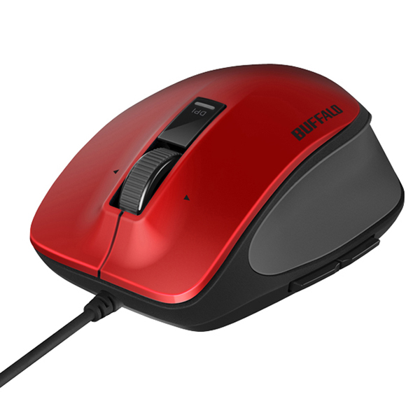 有線 BlueLED プレミアムフィットマウス Mサイズ レッド